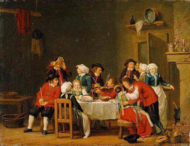 Pehr Hillestrom Convivial Scene in a Peasant Cottage oil painting picture